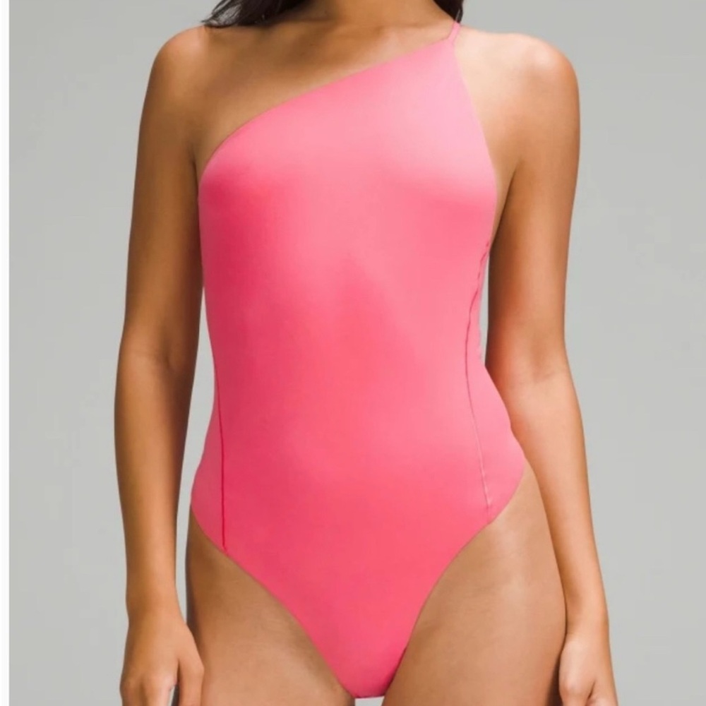Lululemon Nulu One Shoulder Spaghetti Strap Bodysuit lipgloss pink XL
